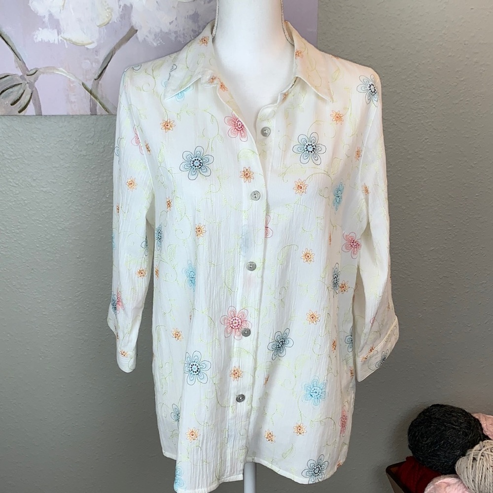 Embroidered Button Down Shirt